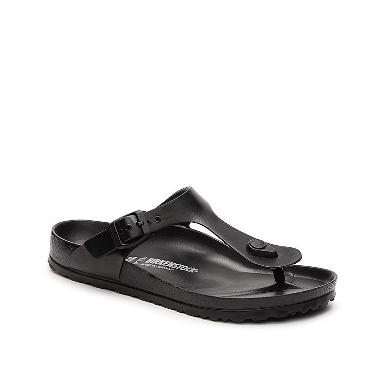 Birkenstock Gizeh Essentials Sandal - Women's - Black - Flat Flip Flop Footbed | DSW