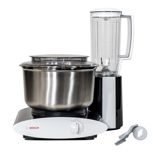 Bosch Universal Plus Stand Mixer Black with Stainless Steel Bowl 500 Watt, 6.5 Quarts with Wire Whips, Dough Hook, NutriMill Dough Hook Extender, and Blender Bundle | Amazon (US)