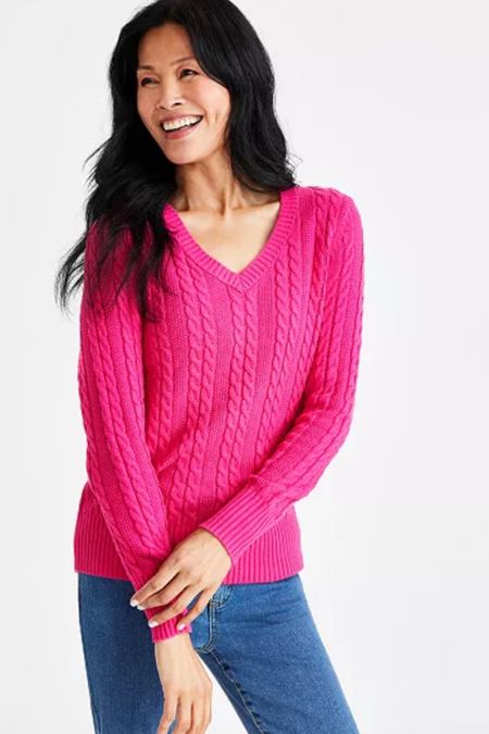 Women's V-Neck Cable-Knit Long-Sleeve Sweater, Regular & Petite
LIMITED-TIME SPECIAL $29.75
(Regularly $59.50)

#LTKsalealert #LTKfindsunder50 #LTKstyletip