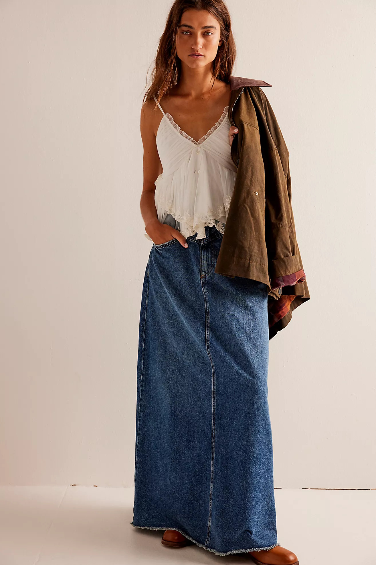 We The Free Come As You Are Denim Maxi Skirt | Free People (Global - UK&FR Excluded)