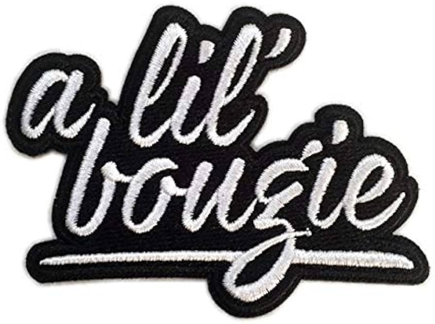 Black and White A Lil' Bougie Decorative Iron-On Patch (3 inches) | Amazon (US)