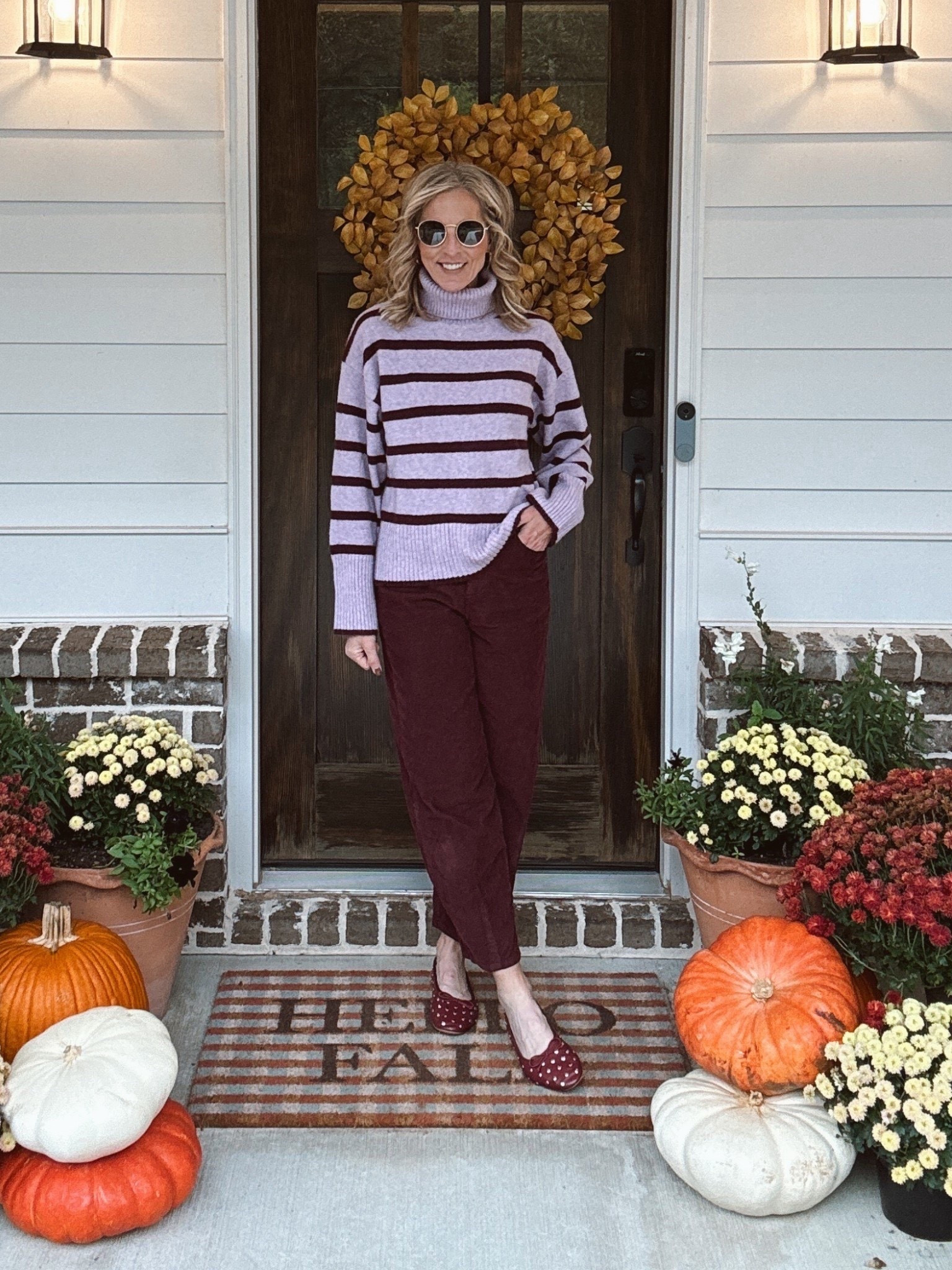 Indulge in this cozy, comfort, long sleeve chunky turtleneck pullover sweater paired with the target pants to make the perfect transition to fall with a little pop of style look for your everyday life  