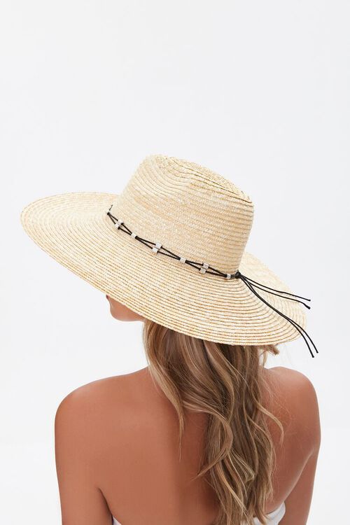 Straw Beaded-Trim Panama Hat | Forever 21 (US)