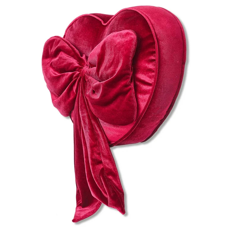 Heart-Shaped Decorative Pillow, Red, 14", Valentine's Day by Way To Celebrate | Walmart (US)