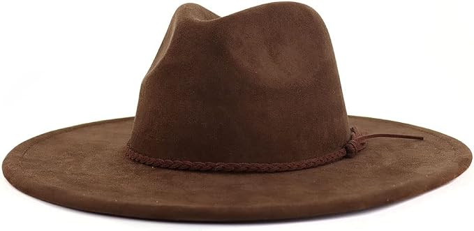 EXVVQOQO Western Suede Hat Panama Hat Outdoor Hats Wide Brim Fedora Hats for Women and Men | Amazon (US)