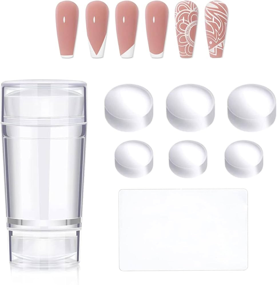 French Tip Nail Stamper Double Heads - 8pcs Nail Stamper Kit Clear Silicone Nail Stamper, Long & ... | Amazon (CA)