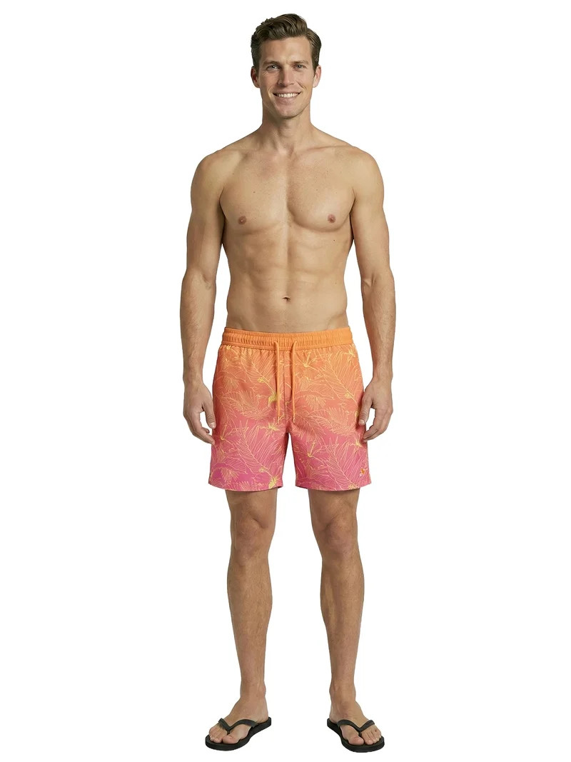 Birdie Bound Men's Printed Hibiscus Tropical Swim Trunks, Sizes S-3XL | Walmart (US)