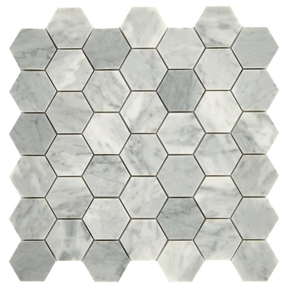 Daltile Restore Mist Honed 12 in. x 12 in. x 8mm Marble Mosaic Floor and Wall Tile (0.97 sq. ft./... | The Home Depot