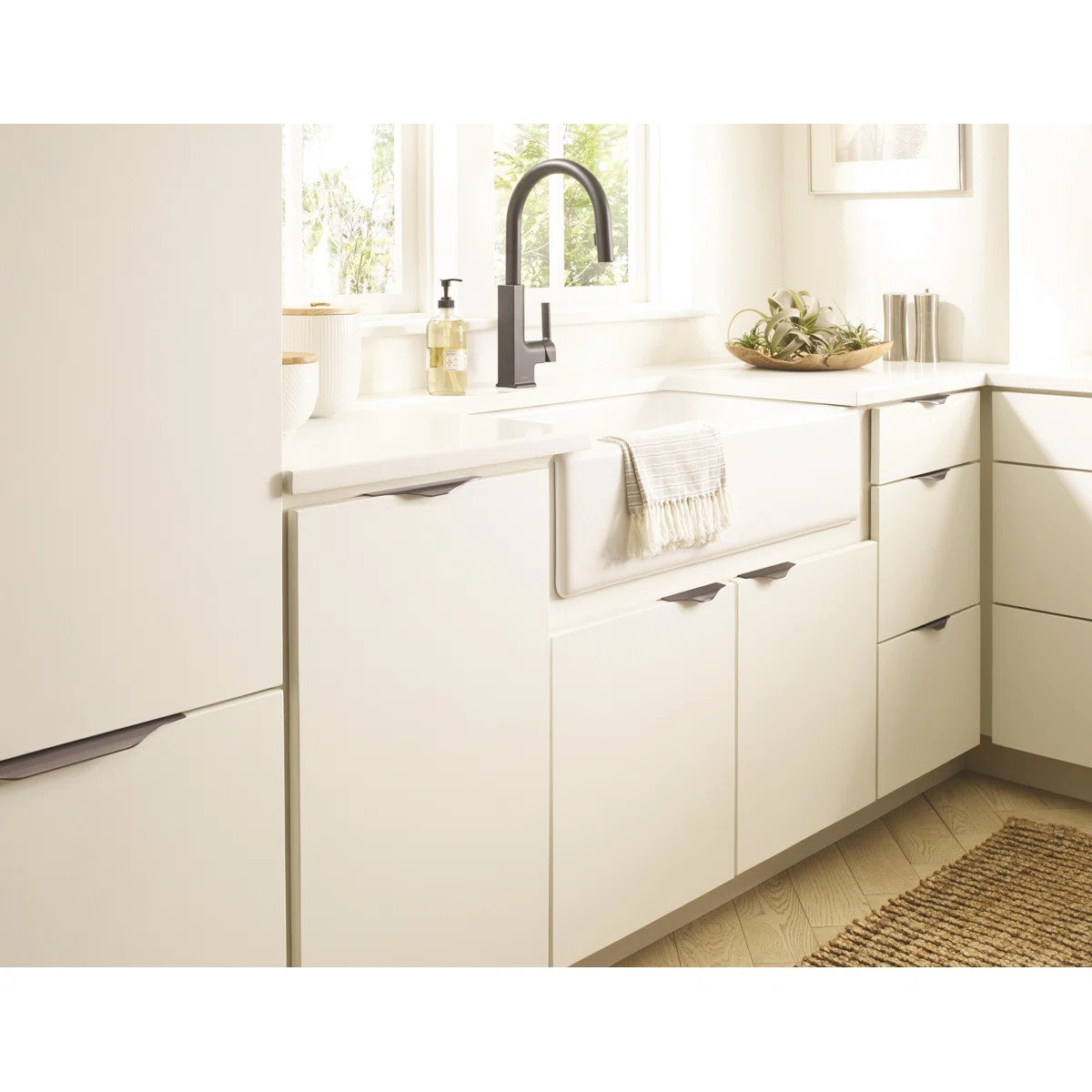 Aloft 8-9/16 inch (217mm) Center-to-Center Black Chrome Cabinet Edge Pull | Wayfair North America