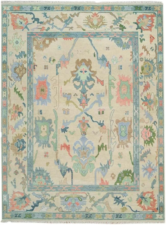 Premium Handmade Oriental Turkish Oushak Runner - 2.6X6 ft - Light Green, Authentic Decorative Fl... | Amazon (US)