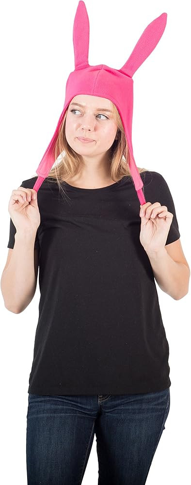 Ripple Junction Bob's Burgers Louise Belcher Bunny Ears Hat Adult One Size Pink Cosplay Beanie Of... | Amazon (US)