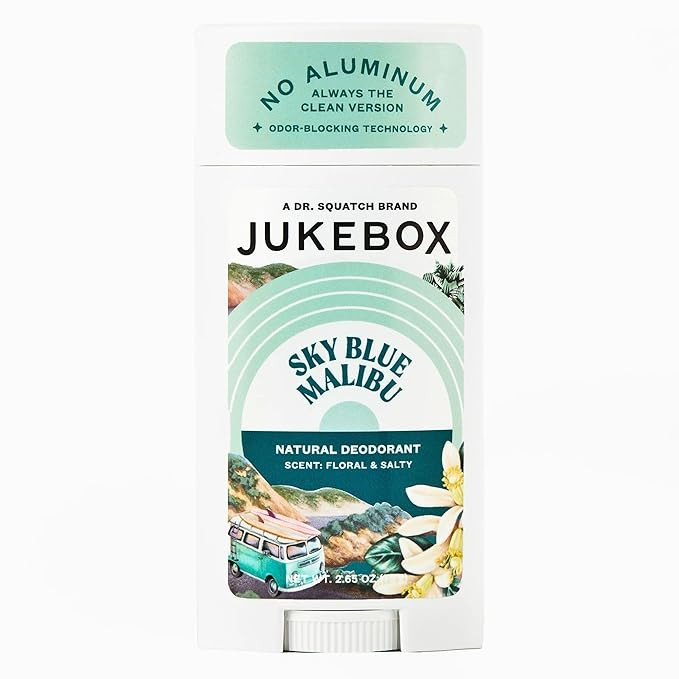 JUKEBOX Natural Deodorant for Women–Sky Blue Malibu Scent- Aluminum-Free, No Baking Soda, No Ha... | Amazon (US)