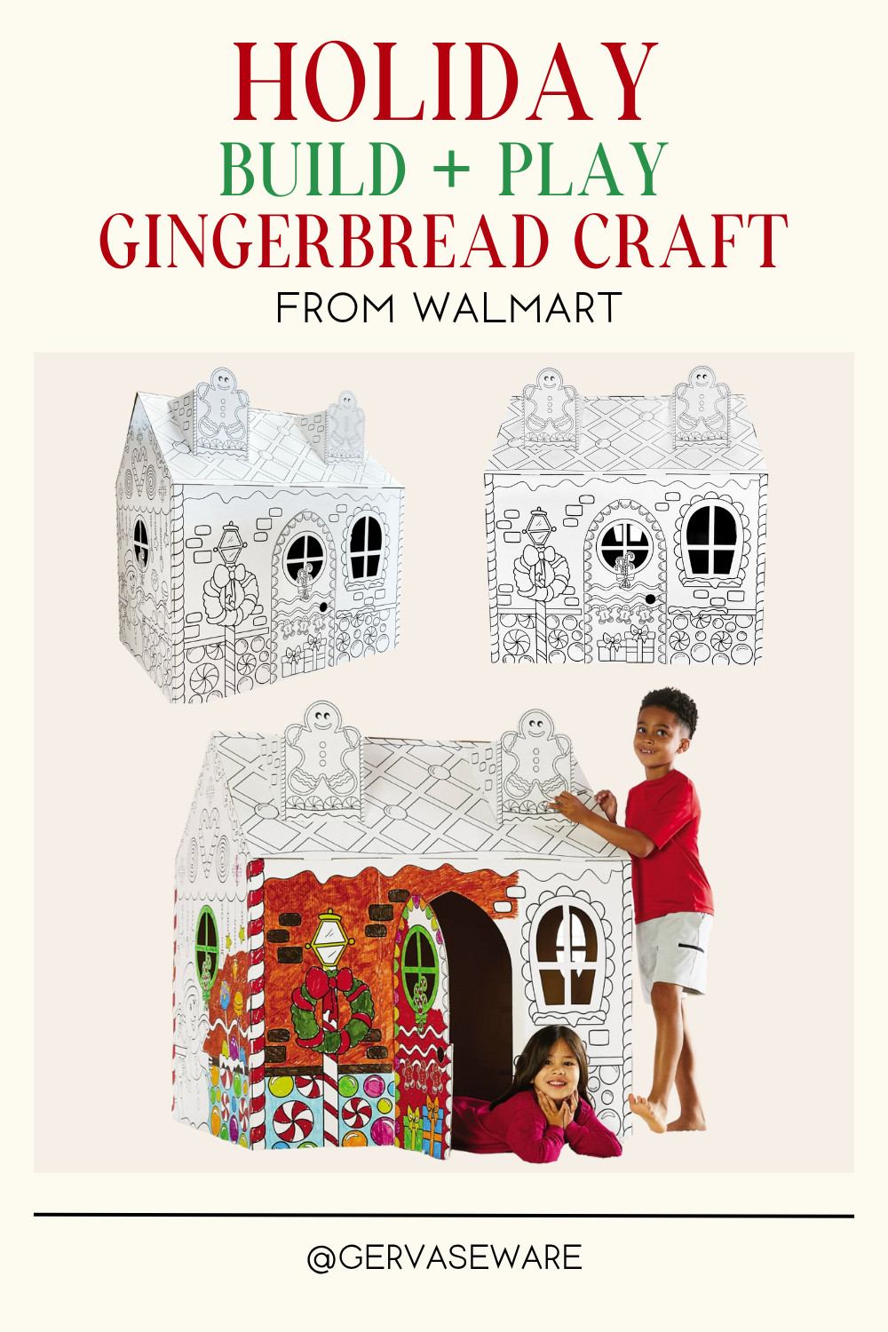 This holiday build and play gingerbread craft cardboard playhouse is a perfect way to get into the holiday spirit with your children.  

 #LTKGiftGuide #LTKHoliday #LTKKids