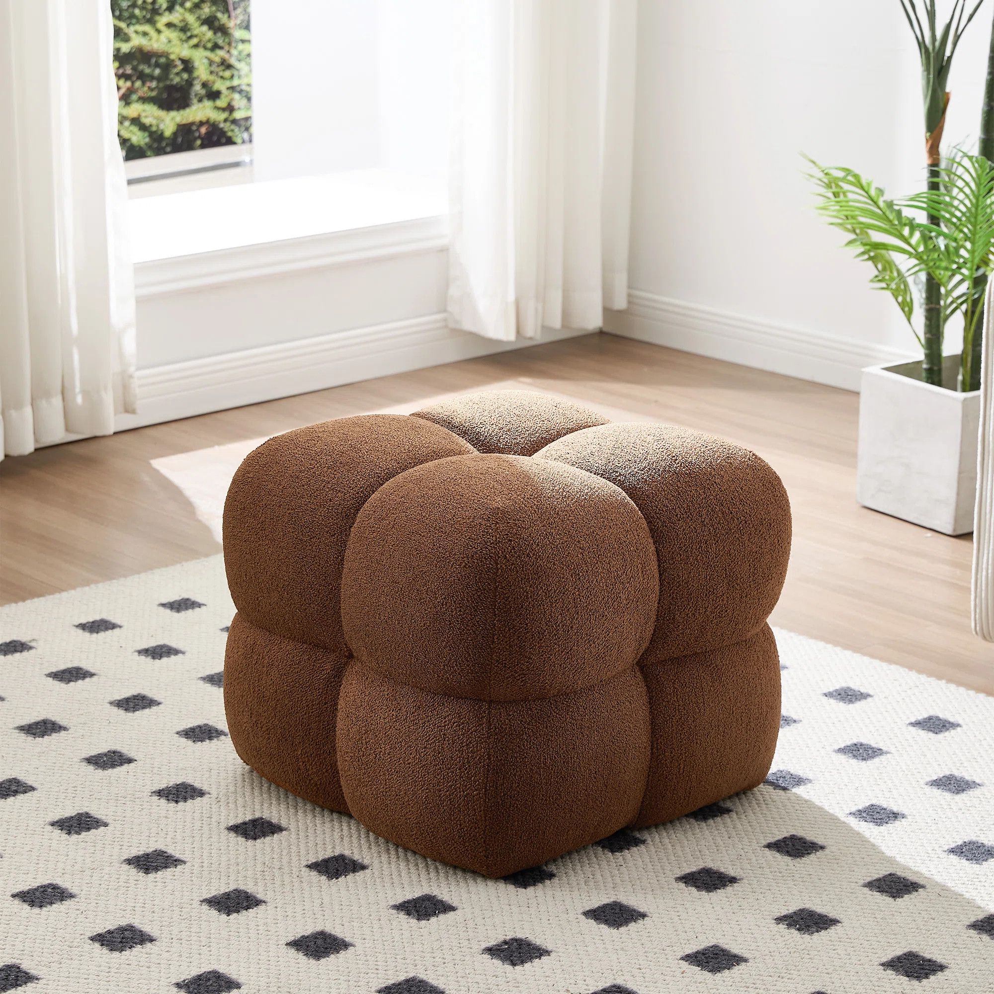 Robertas 20.9" Tufted Square Footstool Ottoman | Wayfair North America