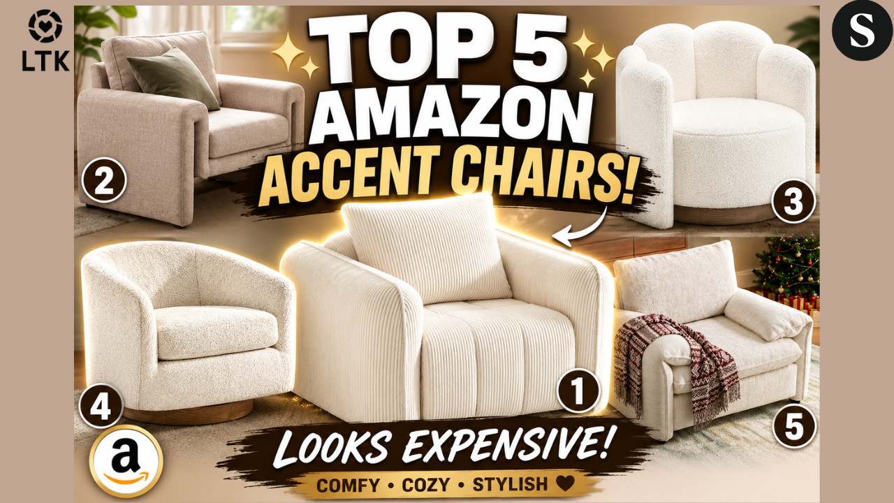 TOP 5 AMAZON ACCENT CHAIRS 🤎 | Cozy Reading Chairs That Look Designer!

Looking for the perfect accent chair for your living room, bedroom, reading nook, or office?
Today I'm sharing five beautiful Amazon accent chairs that combine comfort, style, and designer-inspired looks without the designer price tag.
From oversized reading chairs and boucle fabrics to swivel barrel chairs and cozy sherpa styles, these Amazon finds are perfect for creating a warm and inviting home.
Whether your style is modern organic, cozy luxury, neutral decor, or contemporary comfort, there's a chair here for every space.

✨ Which one would you choose?


🛍️Amazon Storefront:
https://amzn.to/4xysrsM


🛍️ShopMy:
https://shopmy.us/shop/collections/5852548


🛍️LTK: 


#AmazonFinds
#AmazonHome
#AccentChair
#ReadingNook
#LivingRoomDecor
#BedroomDecor
#CozyHome
#BoucleChair
#SherpaChair
#SwivelChair
#InteriorDesign
#NeutralDecor
#HomeDecor
#FurnitureFinds
#HomeInspiration


amazon accent chair, amazon home finds, reading nook chair, oversized accent chair, chenille chair, sherpa chair, swivel accent chair, boucle furniture, living room chair, bedroom chair, cozy home decor, amazon furniture, neutral home decor, comfy reading chair, oversized chair, barrel chair, modern accent chair, affordable furniture, home decorating ideas, luxury home decor 

 #LTKdayinmylife #LTKOver40 #LTKHome