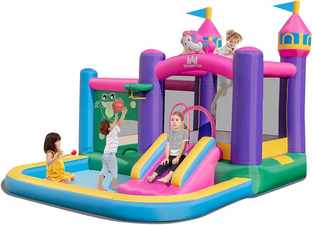 BOUNTECH Inflatable Bounce House, 6-in-1 Blow up Jumping Castle for Indoor Outdoor Party Family F... | Amazon (US)