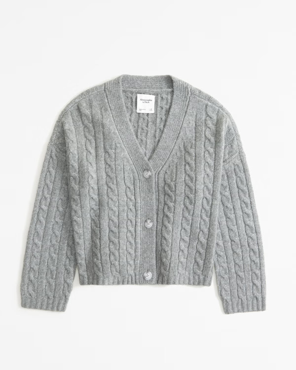 Cable Short Cardigan | Abercrombie & Fitch (US)