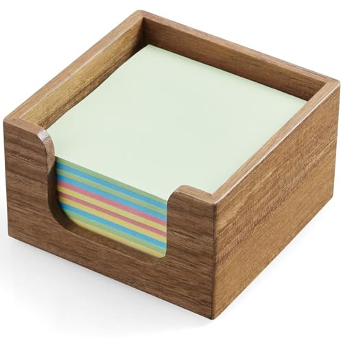 Bivvclaz Acacia Wood Sticky Note Holder, 3 x 3 Inch Post It Note Dispenser for Office Desk Access... | Amazon (US)