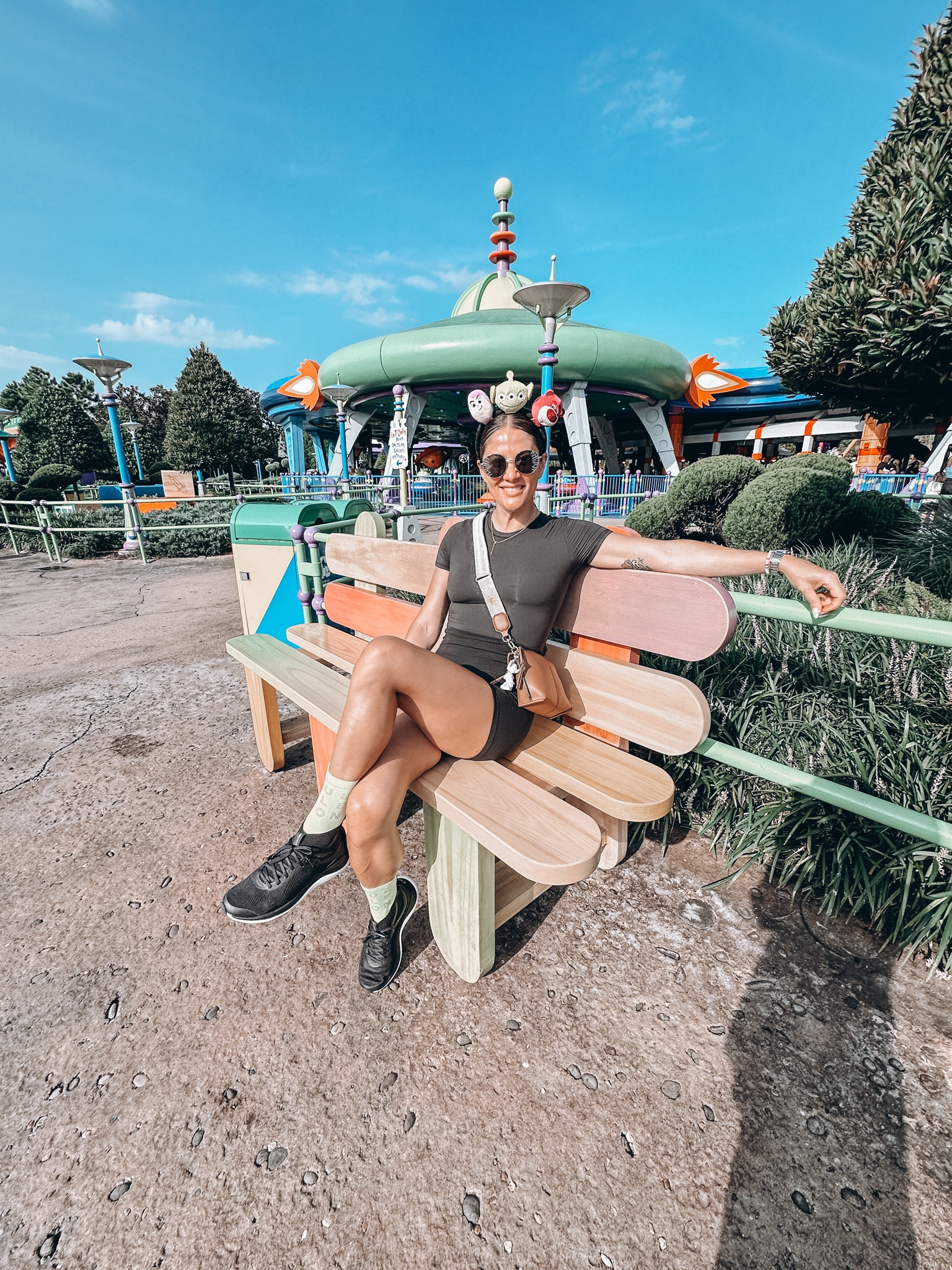 Disney bound outfit. All black. Neutral. Minimal fashion. Lululemon. Skims bodysuit. Perfect for vacation  

#LTKFitness #LTKOver40 #LTKTravel