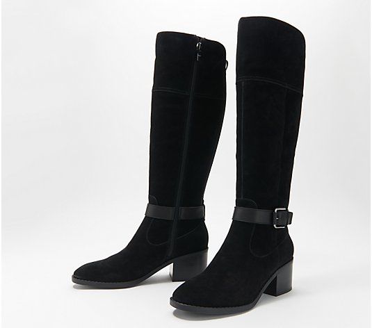Marc Fisher Wide Calf Leather Tall Shaft Boots - Riley | QVC