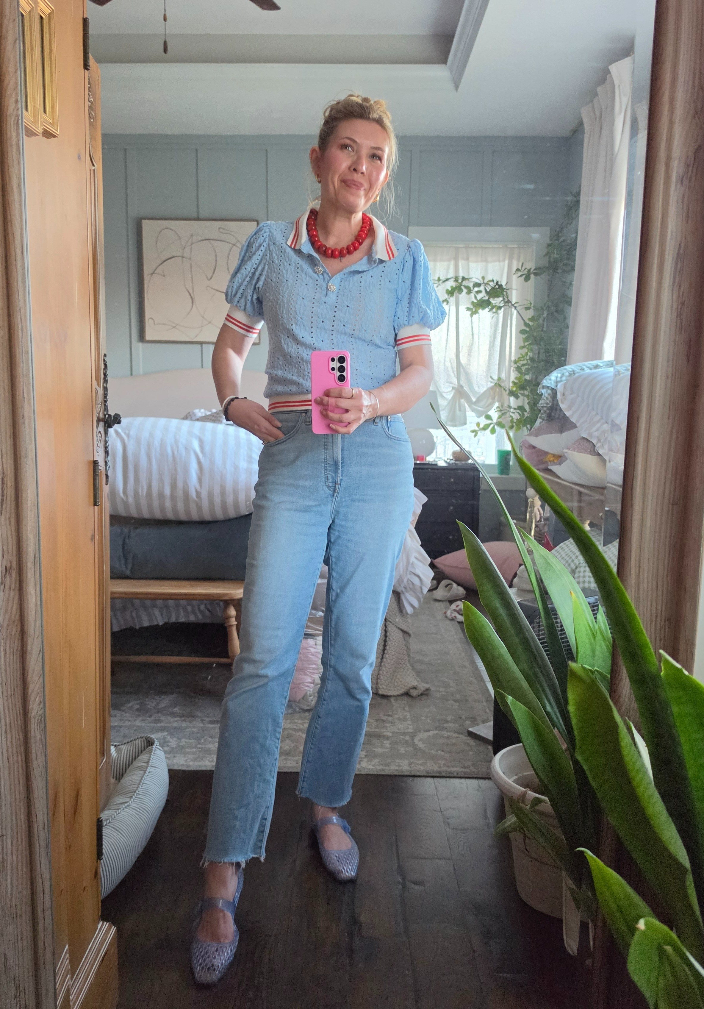 I'm so ready for warm weather.  Isn't this top so cute? Wearing a small in the top and 29 tall in the jeans 

#LTKootd #LTKSeasonal #LTKOver40