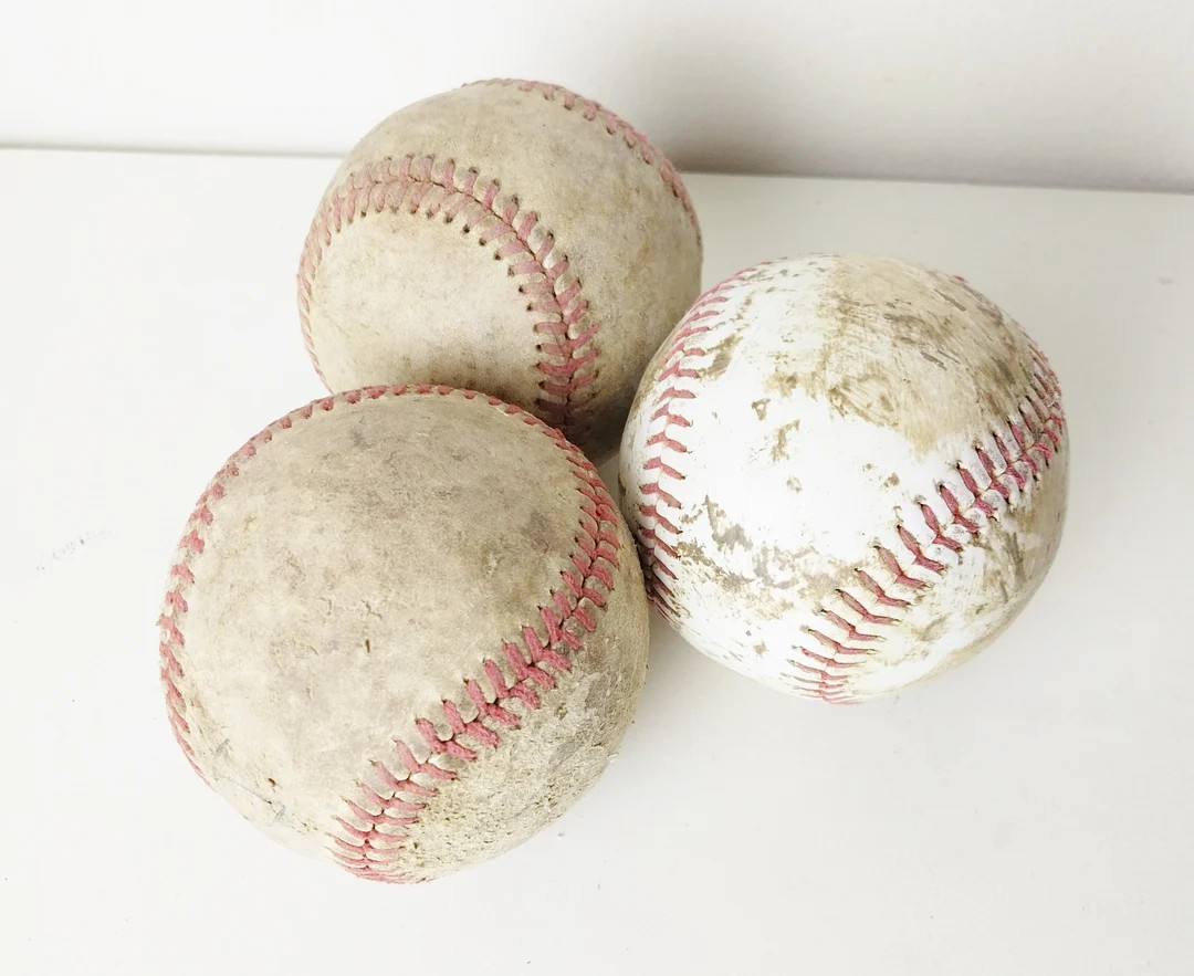 GRUNGY Old Game Used Baseball Lot of 3 Aged Baseballs Sports Balls Room Decor With Natural Patina... | Etsy (US)
