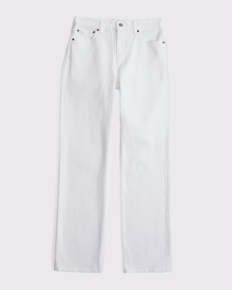 Abercrombie & Fitch Women's Low Rise Baggy Jean in White - Size 28 SHORT | Abercrombie & Fitch (US)