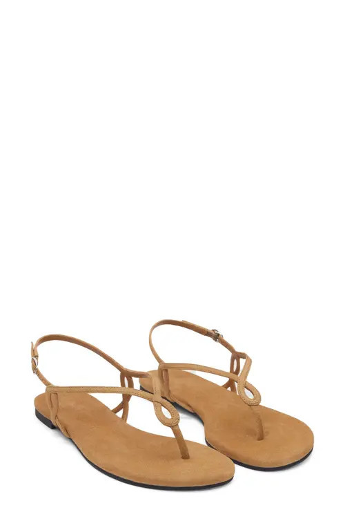 Reformation Luna Flat Sandal in Peanut Butter Suede at Nordstrom, Size 10.5 | Nordstrom