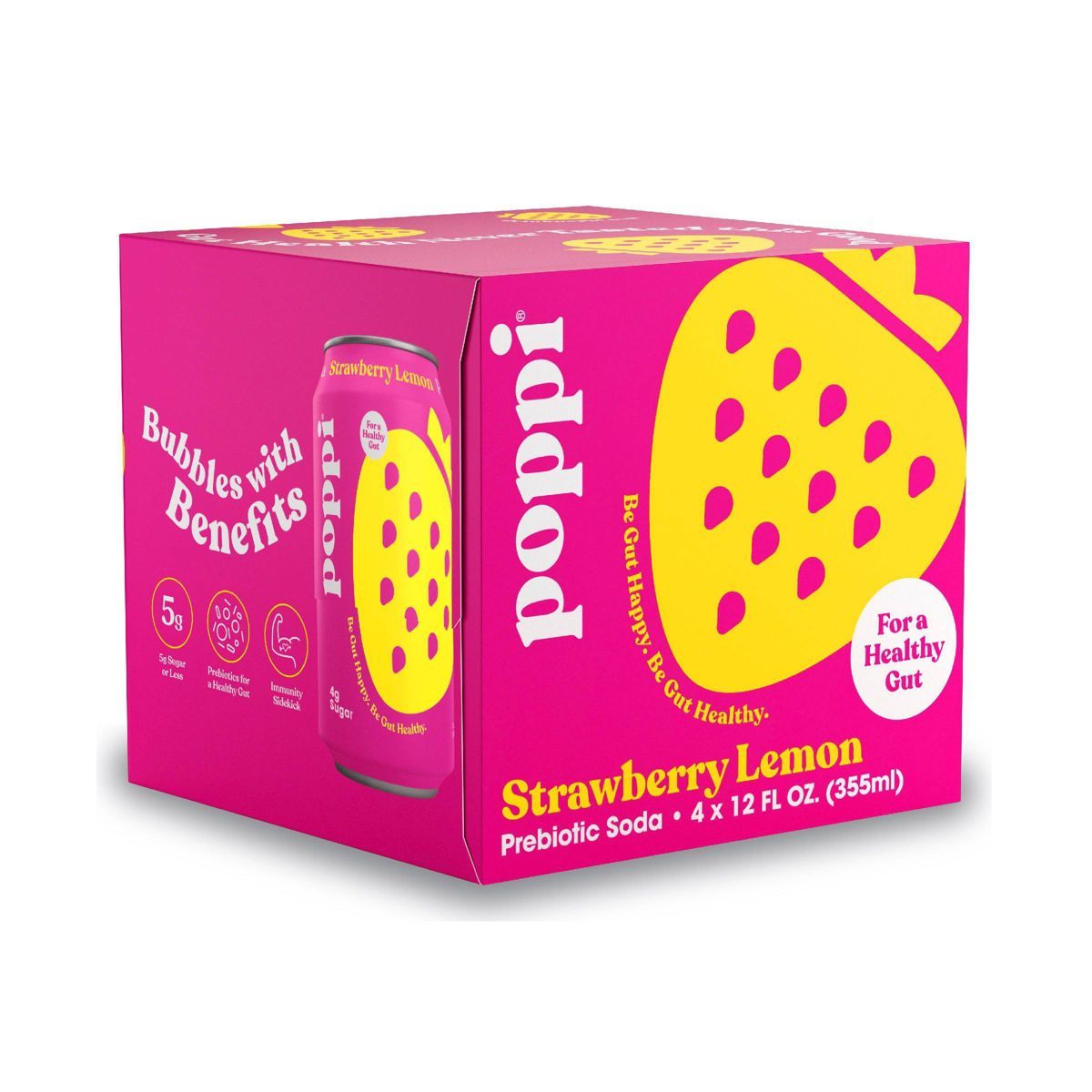 Poppi Strawberry Lemon Prebiotic Soda - 4pk/12 fl oz Cans | Target