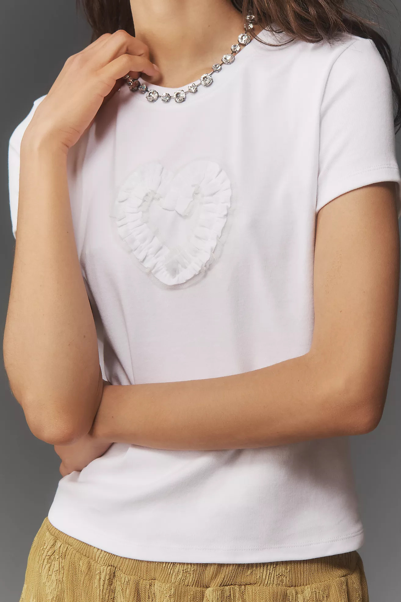 Maeve Heart Ruffle Tee | Anthropologie (US)