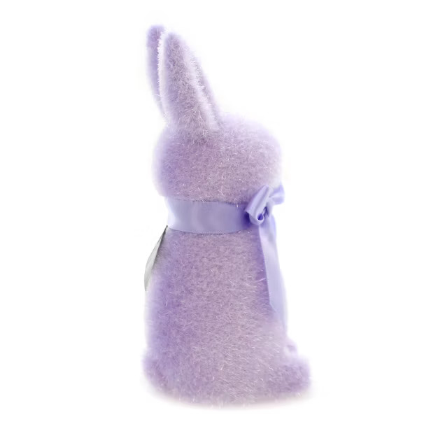 Easter 6.0" Flocked Button Nose Rabbit Blue Spring Decoration Bunny Fuzzy  - | Target