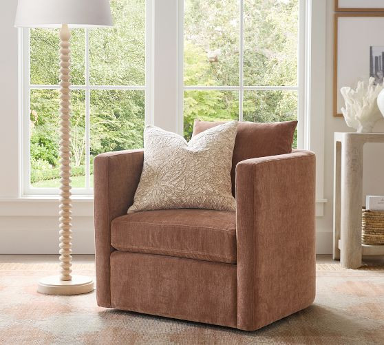 Ayden Barrel Arm Swivel Chair | Pottery Barn (US)