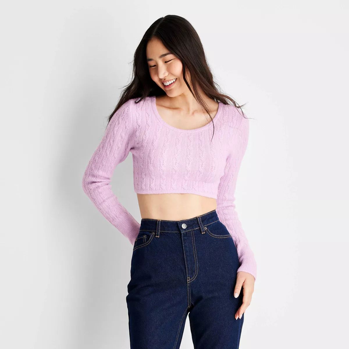 Women's Cropped Scoop Neck Sweater - Future Collective™ with Reese Blutstein | Target