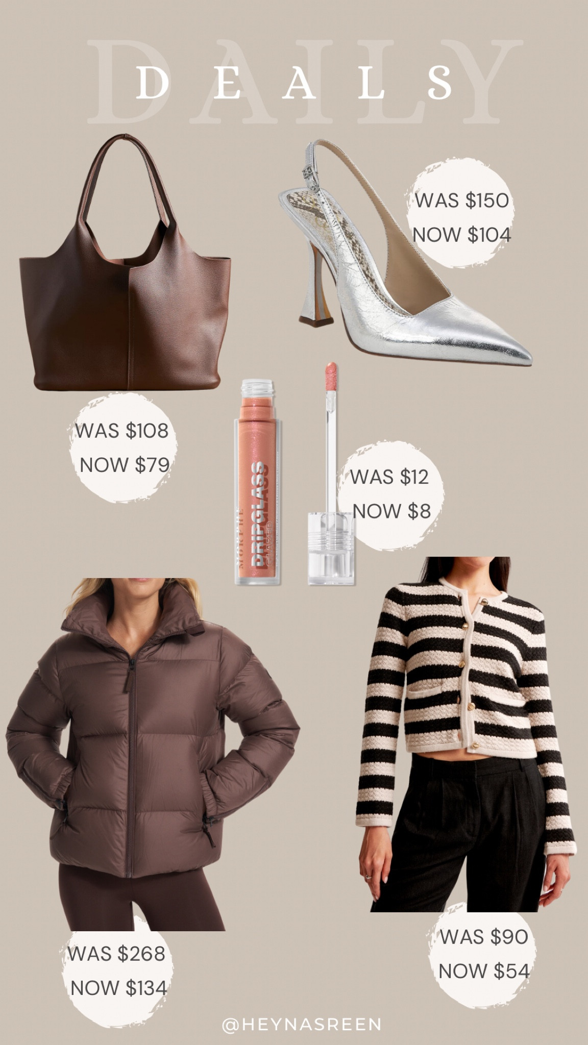 Daily deals on Anthropologie tote, Sam Edelman heels, Buxom lip gloss (shade: beige beam), Vuori puffer jacket, Abercrombie sweater jacket 

#LTKSaleAlert