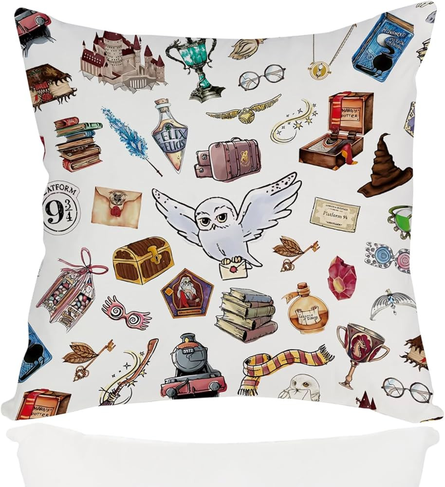 Harry Reading Pillow Covers for Book Lovers Gifts,Wizard Gift Pillow Case Librarian Reader Biblio... | Amazon (US)