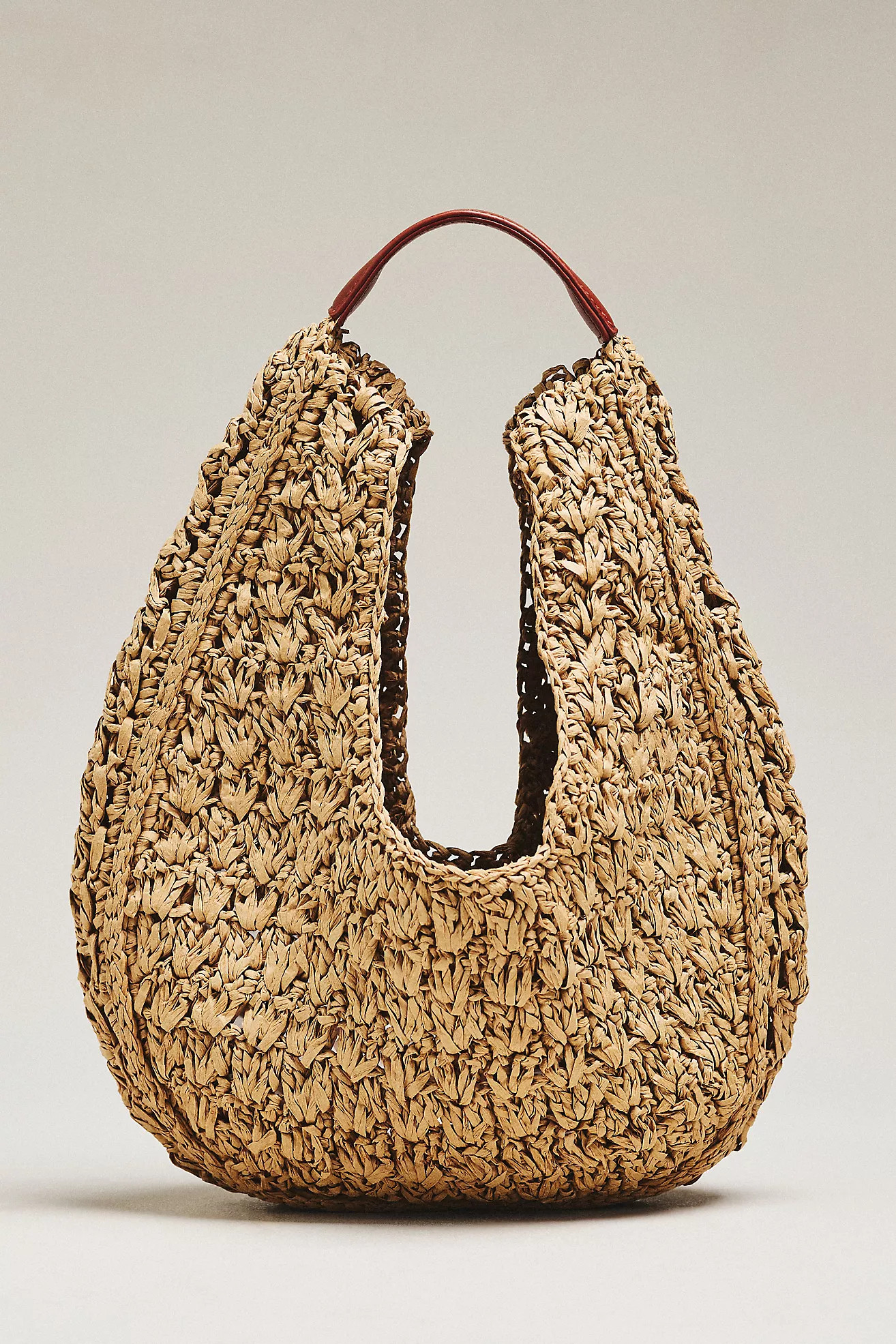 By Anthropologie Large Raffia Slouchy U-Shaped Bag | Anthropologie (US)
