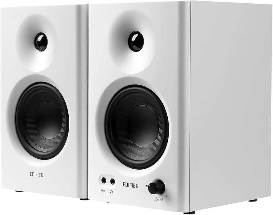 Edifier MR4 Powered Studio Monitor Speakers, 4" Active Near-Field Monitor Speaker - White (Pair) | Amazon (CA)