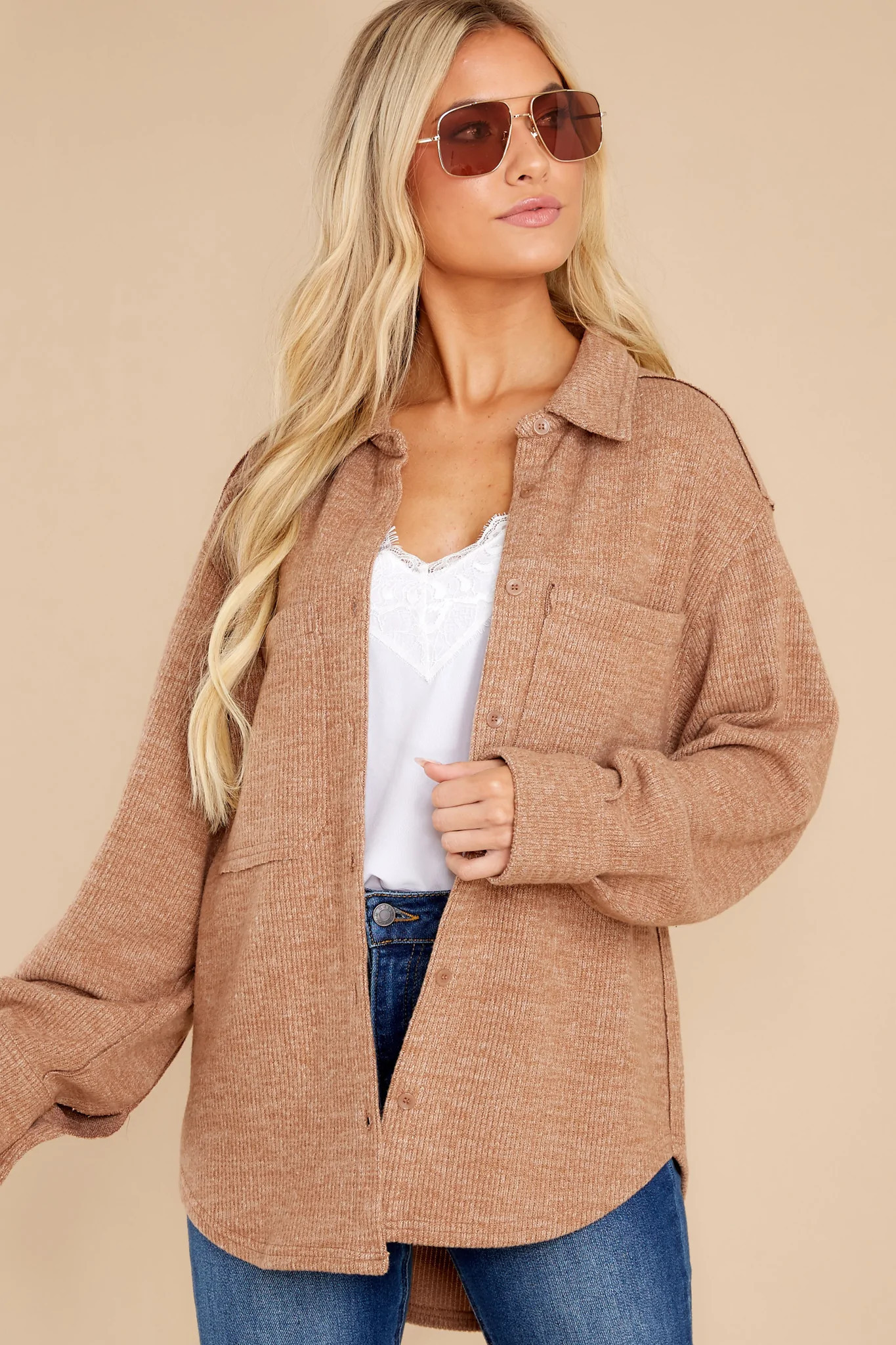S'more Than A Feeling Light Mocha Shacket Brown | Red Dress 