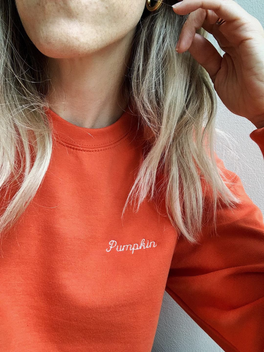 Pumpkin Embroidered Crewneck Sweatshirt Pumpkin Sweatshirt - Etsy | Etsy (US)
