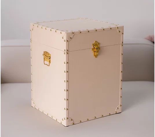 BFF Collection 20" x 15" Storage Trunk with Gold Nailhead Detail | QVC