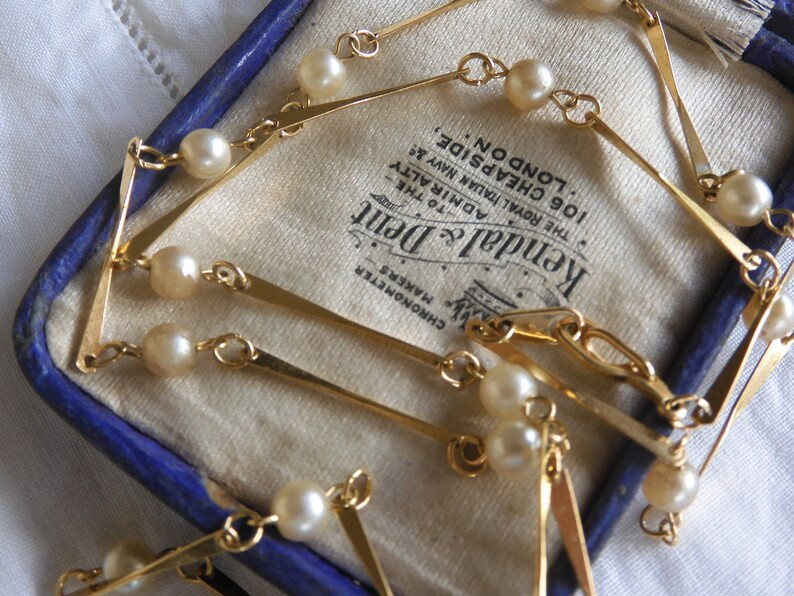 Lovely Vintage 1970s Gold Plated Simulated Pearl Chain - Etsy | Etsy (US)