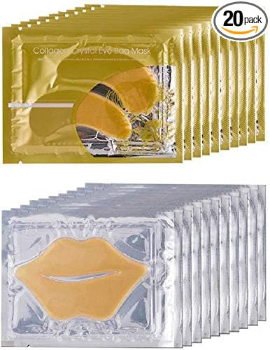 10 Pairs Collagen Crystal Eye Mask and 10 Pcs Collagen Crystal Lip Mask, Anti Aging Eye and Lip M... | Amazon (US)