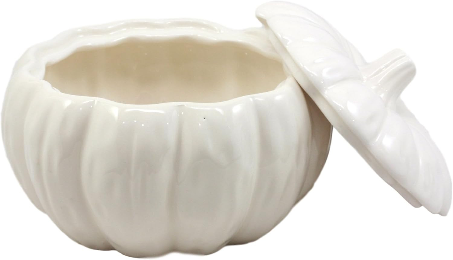 Ebros Gift Ceramic Stoneware White Harvest Pumpkin Bowl With Lid 6" Diameter (1) | Amazon (US)