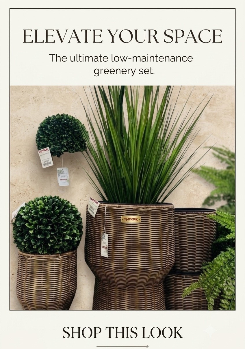 The secret to a green thumb? Good faux plants. 🌿 I am obsessed with these woven hourglass planters and the texture they add to a room. Pro tip: mix different heights and leaf styles to make your indoor jungle look intentional and lush. Found these gems today and had to share! 🪴✨

#LTKHome
