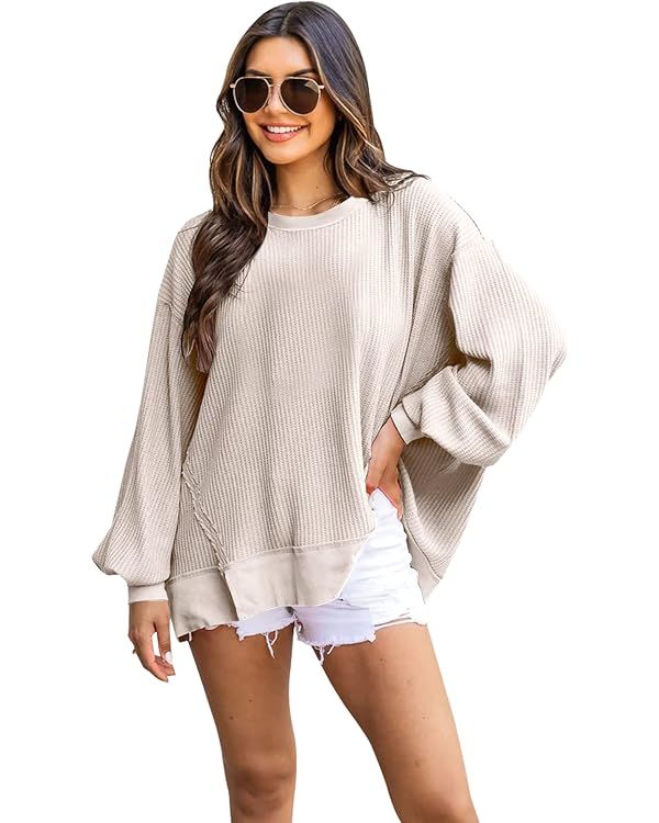VNIRA Oversized Sweatshirt for Women Crew Neck Long Sleeve Casual Vintage Sweatshirts Pullover To... | Amazon (US)
