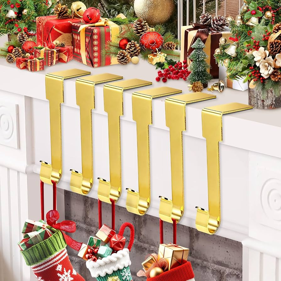 6 Packs Christmas Stockings Holder, Gold Metal Hooks for Hanging Christmas Stockings Non-Slip Sto... | Amazon (CA)