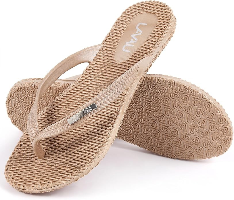 Beach Flip Flops for Women, Water Sandals for Shower and Pool, Waterproof, Non-slip and 100% Recy... | Amazon (US)