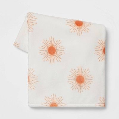 Sun Printed Plush Throw Blanket Orange - Room Essentials™ | Target