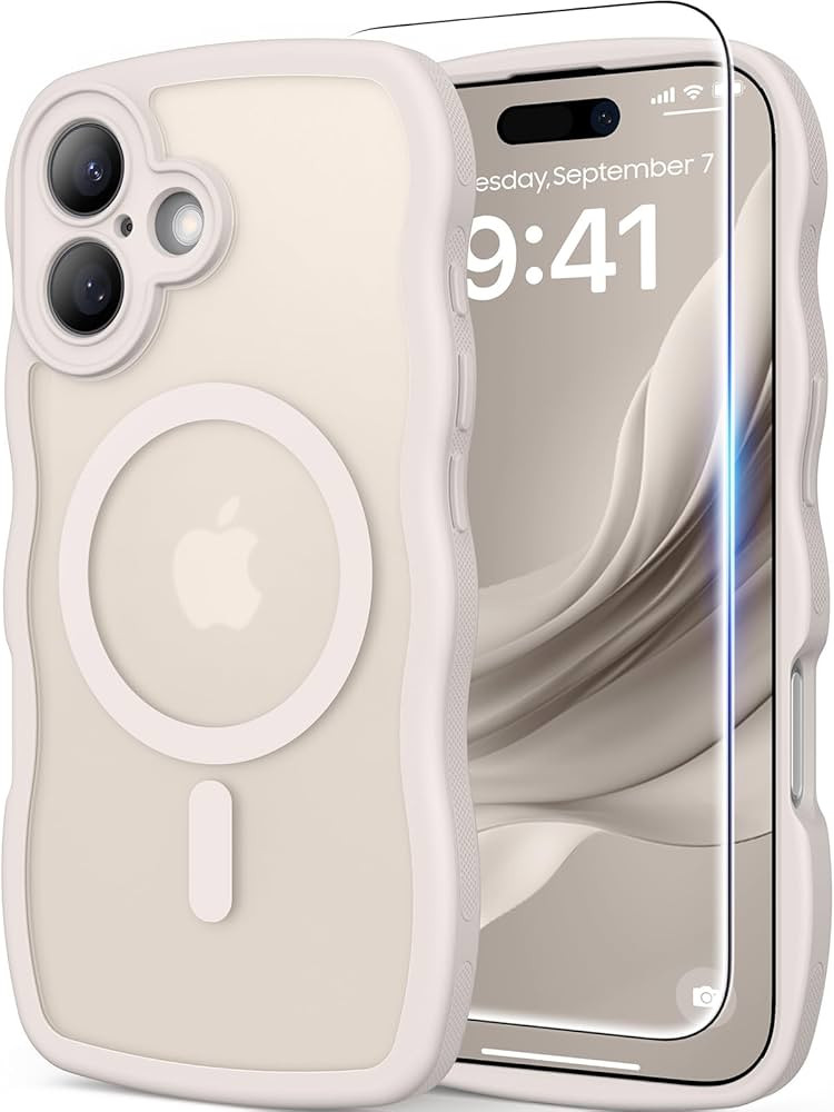 3 in 1 Magnetic for iPhone 17 Case, Cute Wavy [Full Camera Protection] [Fit for MagSafe] 1X Scree... | Amazon (US)