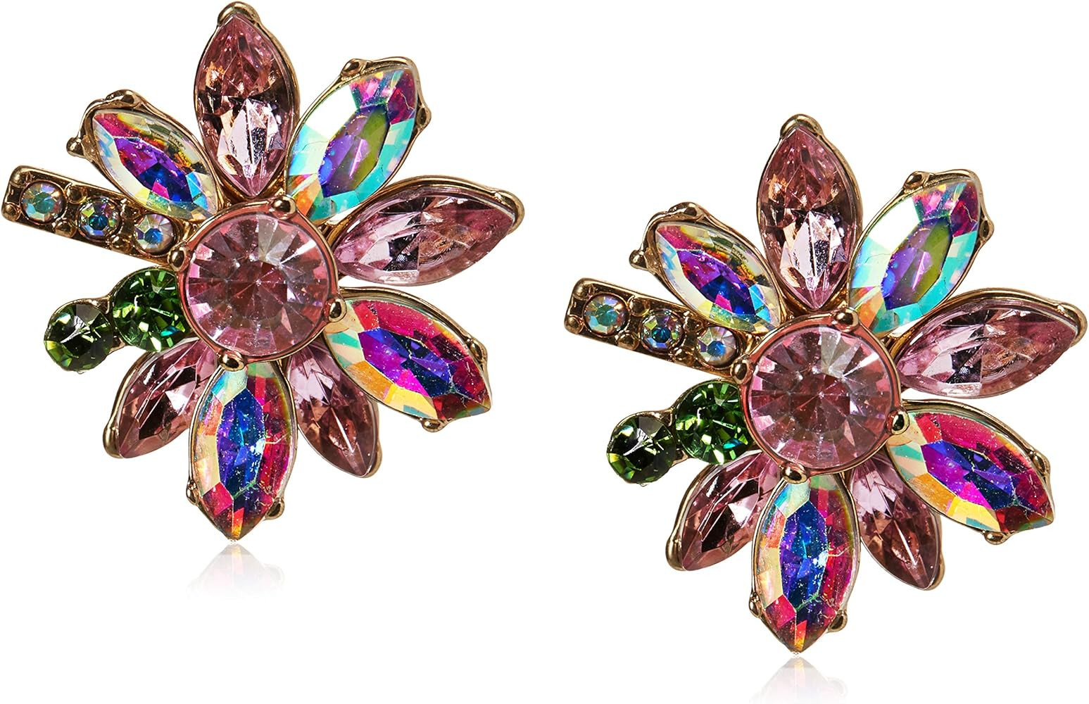 Betsey Johnson Mixed Stone Flower Stud Earrings | Amazon (US)